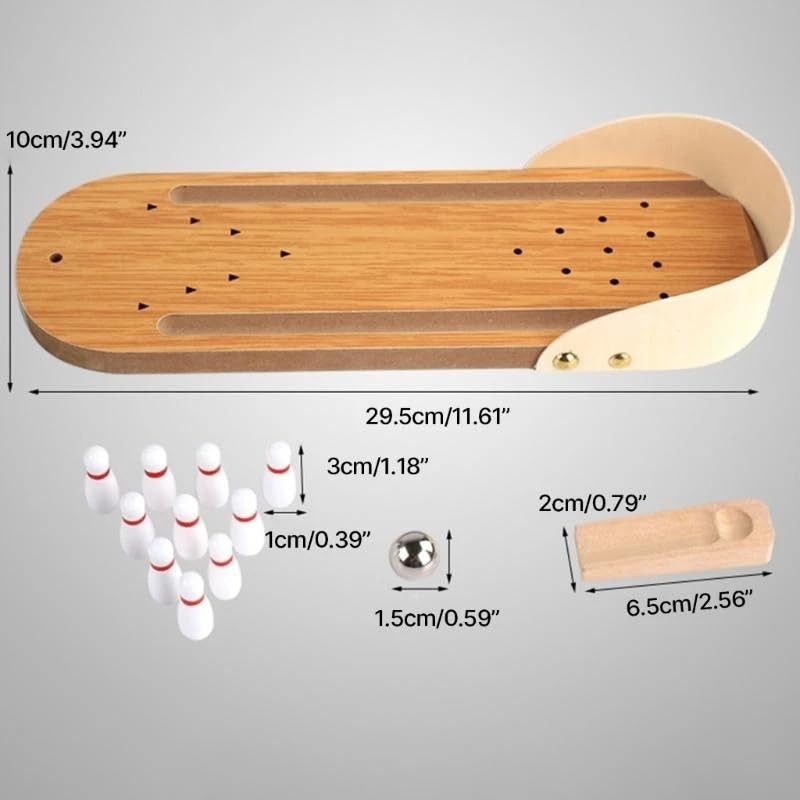 Entertainment Mini Desktop Bowling Game Set Wooden Tabletop Bowling Game Desktop Bowling Toy Home Bowling Gift for Adult Antistress Family Fun Party Toys