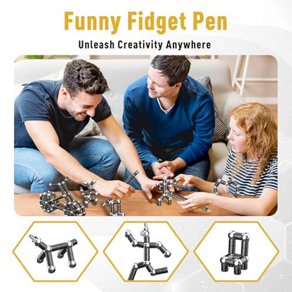 Gifts for Men Fidget Pen, Back to School Supplies, Anniversary Birthday Gifts for Men Him Boyfriend, Multifunction Pen Cool Stuff Gadgets, College School Supplies Gift for Teachers Teens Boys Girls - color: Black
