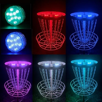 Birdi Disc Golf Beacon -2Pack - Magnetic LED Disc Golf Basket Lights-Remote Controlled-Waterproof-Multi Colored-Glow Disc Golf-Night Disc Golf