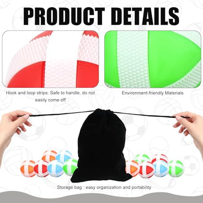 Sticky Balls for Fabric Dart Board,1.33" Non-Toxic Hook and Loop Wiffle Golf Balls,Safe Alternative to Darts for Indoor Outdoor Throwing Play,Party Family Toys with Storage Bag