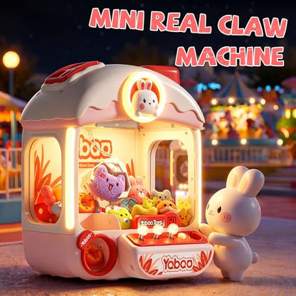 Large Claw Machine for Kids, Bunny Vending Machines Toys for Girls 4-6, Mini Candy and Prize Electronic Dispenser Game with Sound Lights, Idea Birthday Gift for 3 4 5 6 Year Old Girl Boy - color: Pink