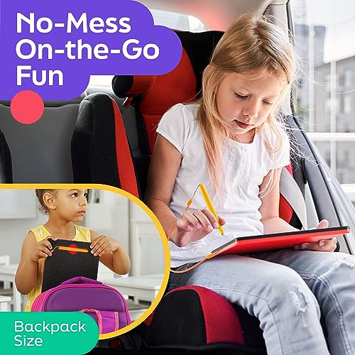 AYNAT FUN Magnetic Drawing Board for Toddlers & Kids - Toddler Doodle & Sketch Toys, Includes Magnet Stylus Pen and Beads for Girls & Boys, Travel & Car Ride Activities - size: Square Black