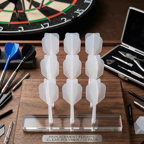 Integrated Dart Shaft and Flights Set Ten Pack for Stable Lightweight Throwing Performance - color: white