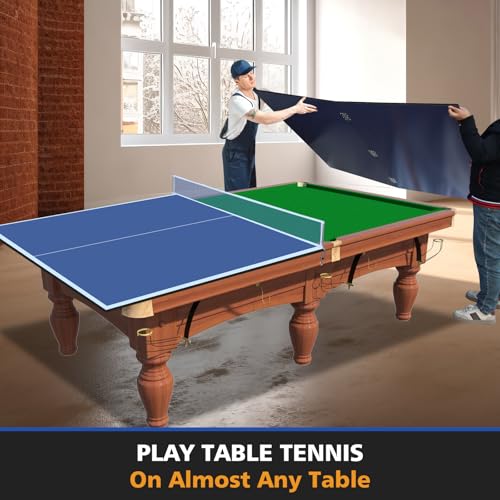 IUNNDS Table Tennis Top for Pool Table, 6ft/7ft/8ft/8ft/8.5ft/9ft Foldable Table Tennis Table for Pool Table, Table Tennis Conversion Top with Net
