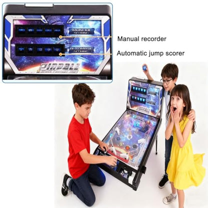 Retro Arcade Machine Pinball Machine for Kids, Tabletop Electronic Pinball Game with Lights and Sounds, Desktop Ball Shooting Toy for Adults Birthdays