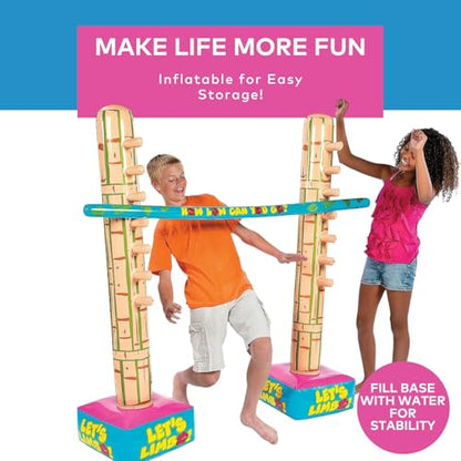 Fun Express Limbo Game for Kids and Adults, 5 Feet Tall Adjustable | 3-Piece Vinyl Kit, Carnival Games Set, Birthday Party Games, Outdoor Games for Pool Party, Luau Games & Field Day Activities