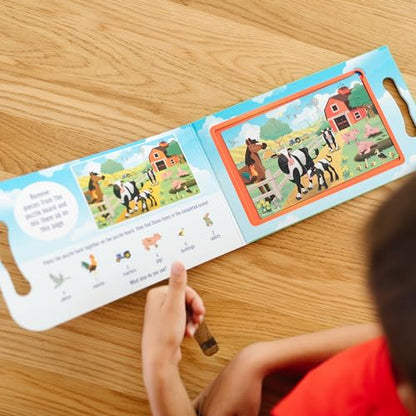 Melissa & Doug Take-Along Magnetic Jigsaw Puzzle Set – On the Farm (2 x 15 Piece) Travel Activity Toy for Preschoolers and Kids Ages 3+ - FSC Certified - style: Farm