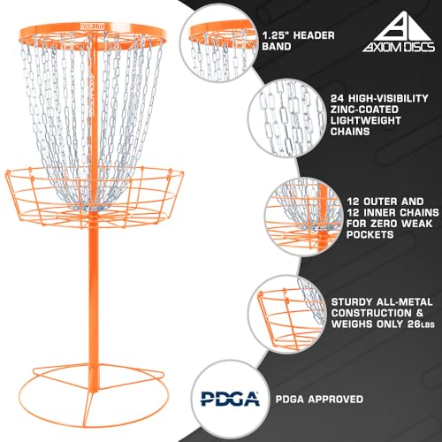 Axiom Discs Lite Disc Golf Basket - color: Orange