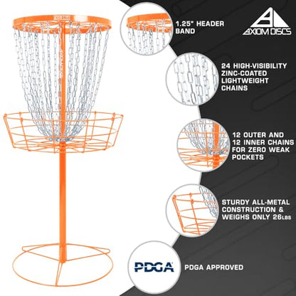 Axiom Discs Lite Disc Golf Basket - color: Orange