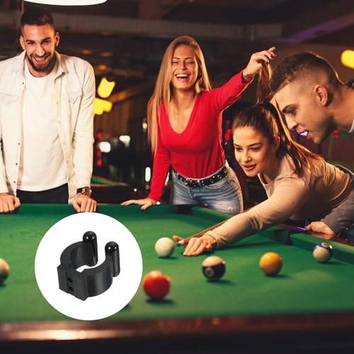 M METERXITY 4 Pack Billiards Cue Locating Clip Holder - Plastic Lightweight Pool Stick Clips, Wear-Resistant, Apply to Fishing Rod Pool Cue (17mm Dia, Black)