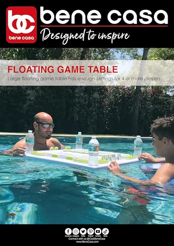 Bene Casa Floating Game Table – Waterproof, Portable 4-Player Table for Pool, Game Room, and Outdoor Fun