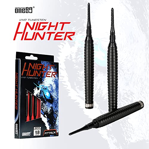 ONE80 90% Tungsten Steel Tip Darts Sets Chameleon, Night Hunter Professional Darts Set - style: Soft tip - Attack - 18g