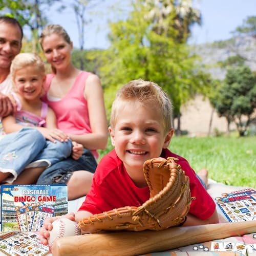 Fancy Land Baseball Bingo Game Baseball Party Bingo Cards Set for Kids Adults Sports Theme Birthday Family Activity Supplies 24 Players