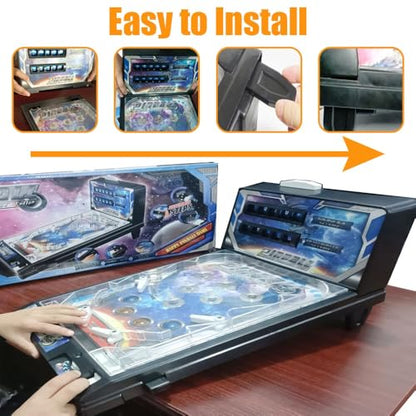 Electronic Tabletop Pinball Game Retro Arcade Pinball Machine with Lights Sounds and Scoreboard Portable Desktop Ball Shooting Toy for Kids