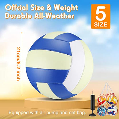 Libima 3 Pcs Glow in The Dark Volleyball with Pump Mesh Bag, Light up Luminous Volleyball Back to School Gift for Teen Adult Official Size 5 Indoor Outdoor Practice Holiday Party Beach Sport Supply