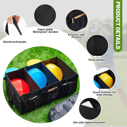 Disc Golf Storage Bag Large Capacity, Each Bag Holds 80 Discs, with Lid and Dividers, Disc Golf Organizer for Professionals, with Handle and Multi Side Pockets - style: 25x15x10inch