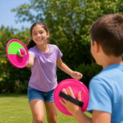 Toss and Catch Ball Set Boys Toys Outdoor Toys Yard Games Outside Games Beach Toys for Kids Ball and Catch Game with 4 Paddles and 4 Balls