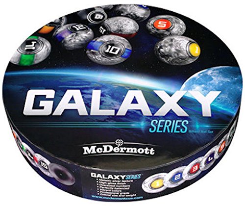 McDermott Galaxy Series Professional Billiards Pool Balls in High Gloss Metallic Silver Texture