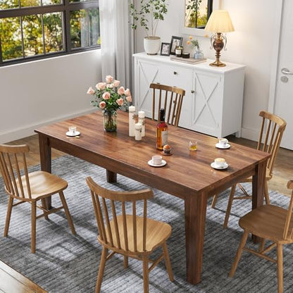 71"-106" Extendable Dining Table for 4-12 People, Space-Saving Extra Long Transformer Table with Extension Leaves Holder, Walnut - color: Walnut, style: 71" - 106.5" (4-12 People)