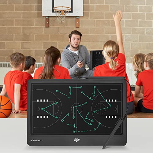 Rechargeable Electronic Basketball Coaching Board - Baskball Tactical Coach Board with Stylus Pen for Coaches Marker Training Writing Digital Basketball Training Equipment