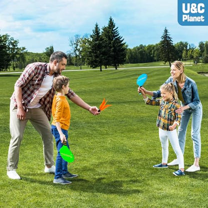 Beach Paddle Ball Set, Family Outdoor Paddle Ball Game Set | Backyard Beach Game Park Camping Yard for Boys Girls Ages 3+, Badminton Rackets for Kids Adults, Beach Necessities Must Have - color: Green (Age:3+)
