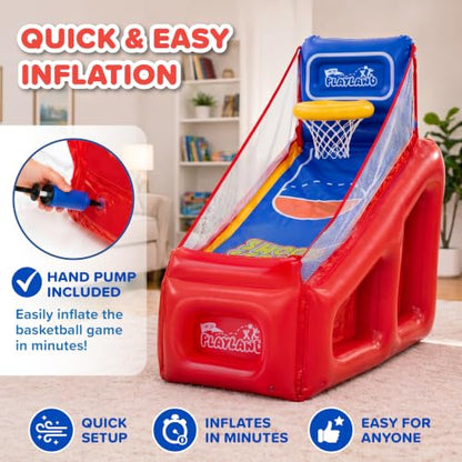 NSG Playland Inflatable Outdoor Toys, Backyard Party Carnival Game for Kids & Family, Basketball Hoop, Arcade Toss Game