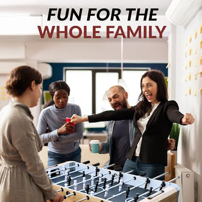 Hathaway Amherst Foosball Table Adult Size - 48-in Foosball Table for Adults & Kids with 2 Foosball Balls & ABS Molded Players - Complete Soccer Table Game Set for Family Game Rooms & More - Light Oak