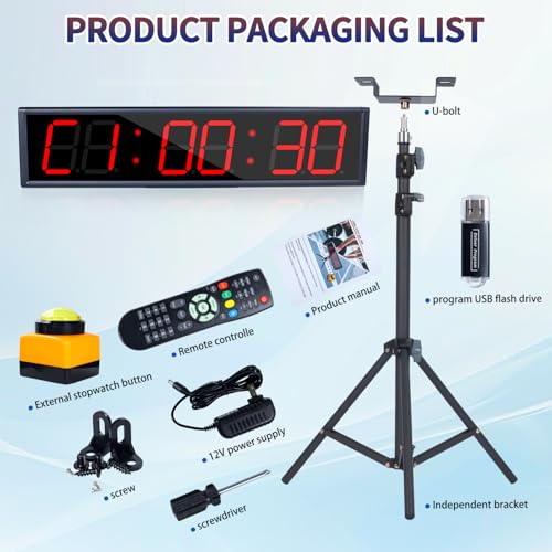 Independent Button Type 1.5-inch Fitness Room Rest Timer, Suitable for Gym Exercise/School/Home Exercise/Boxing Gym/Indoor Rock Climbing (4.2-inch Data PC Transmission Mode)