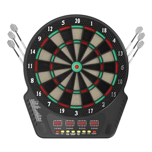 27 Game Modes Digital Electronic Dart Board, Ton Machine Electronic Dart Board with 11.6" LED Display, 243 Variants Soft Tip Dartboard for 16 Players, Voice Scoring, Soft Tip Darts