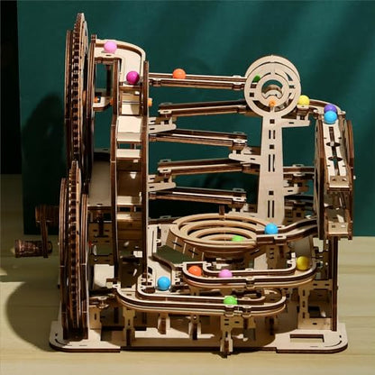3D Wooden Puzzles Marble Run Set - Space Labyrinth Mechanical Model Kits with Motor, Brainteaser and Puzzle for Christmas/Birthday,Gifts for Adults and Teens to Build Combination - style: Space Labyrinth