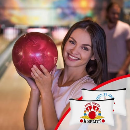 6 Pcs Bowling Makeup Bag Cosmetic Bag Bowling Lover Gifts Sport Ball Accessories Zipper Pouch Sport Party Favors for Women Coach Travel Player (Classic) - style: Classic