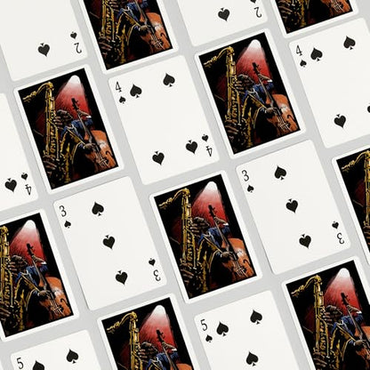 Lantern Press Jazz Band, Scratchboard, 52 Playing Cards for Adults, Poker Size Card Deck