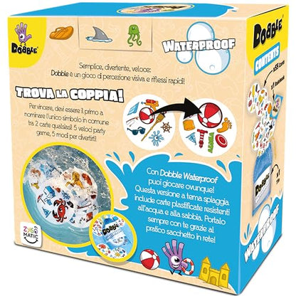Asmodee Dobble: Waterproof, Card Game for the Whole Family, Italian Edition, 8247, Single
