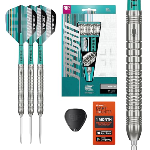 Target Darts Hydro Steel Tip Dart Set, 21G/22G/23G/24G/25G/26G (Barrel 01/02/03) | 90% Tungsten Darts, Silver Swiss Point Tips, Pro Grip Tag Shafts & Pro Ultra No.6 Flights, SP Tool Included - size: 22G, style: Barrel 03