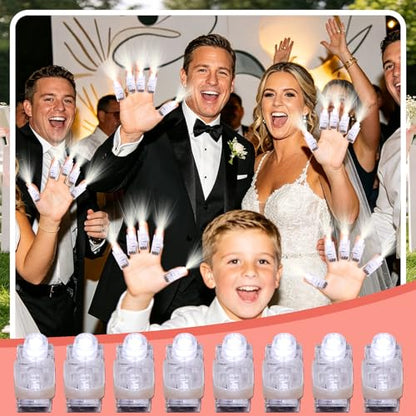100pcs White Finger Lights, Glow in the Dark Wedding Party Favors, LED Finger Flashlights for Goodie Bag Stuffers Classroom Prizes, Carnival Birthday Concert Gifts Accessories - style: White-100