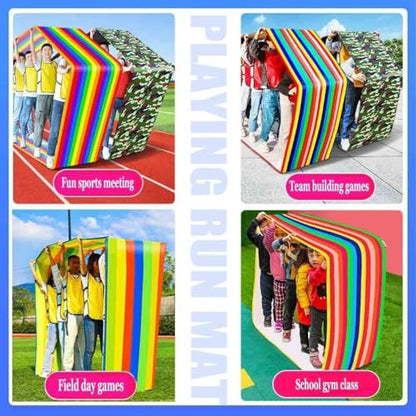 Teamwork Game Running Mat, Rolling Running Mat Adult Outdoor Game Backyard Birthday Party Family Play Equipment (Size : Kids-4M) - size: Kids-4M
