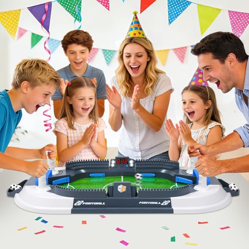 Mini Foosball Table Game for Kids Electronic LED Scoreboard Soccer Game Set Gifts Boys Toy Football Games Board Indoor Sports Game Birthday Gift 3 4 5 6 7 8-12 Year Old Family Gatherings Girl Toys