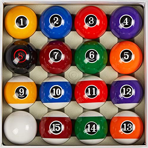 Collapsar Deluxe 2-1/4" Billiard Pool Balls Marble-Swirl Style Billiards Ball Complete 16 Ball Set (Several Style Available) - style: Modern Style