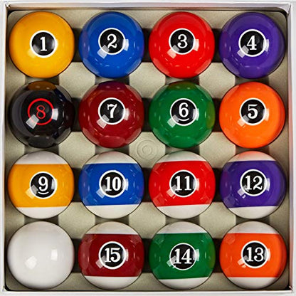 Collapsar Deluxe 2-1/4" Billiard Pool Balls Marble-Swirl Style Billiards Ball Complete 16 Ball Set (Several Style Available) - style: Modern Style