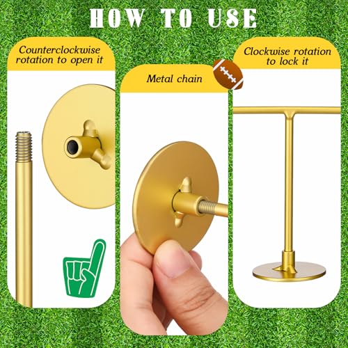 Thenshop 10 Pcs Mini Finger Flick Football Games Metal Football Goal Post with Foam Footballs Finger Toys Game Mini Table Top Sports Games for Birthday Footballs Theme Party Supplies