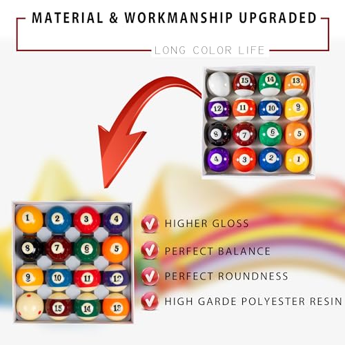 Collapsar Deluxe 2-1/4" Billiard Pool Balls Marble-Swirl Style Billiards Ball Complete 16 Ball Set (Several Style Available) - style: PRO Premium