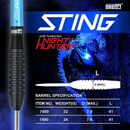 ONE80 90% Tungsten Steel Tip Darts Sets Chameleon, Night Hunter Professional Darts Set - style: Sting 22g