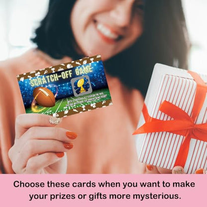 50 Pcs Football Theme Scratch Off Game Cards, Rugby Scratch Cards for Baby Shower Birthday Party, Sports Lottery Group Games Enterprises Activity Supplies for Football Lovers, Football Party - color: Blue
