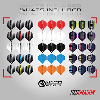 RED DRAGON Darts - Professional Darts Accessories - Choose from Full Dart Accessory Kit (Flights, Shafts, Finger Grip Wax & More) or Precision Dart Practice Rings - Multiple Options Available - style: Accessory Pack - 200 Piece