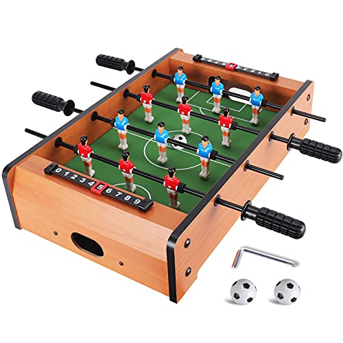 WIN.MAX Mini Foosball Table (Upgrade) 20-Inch Foosball Table Adult Size Top Football/Soccer Game Table Easy to Store