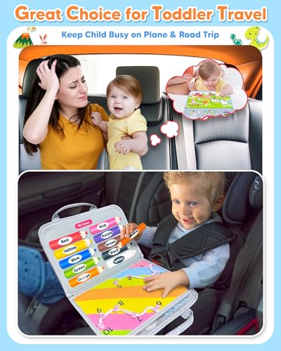 Gojmzo Busy Board Montessori Toys for Toddler Boy Girl Birthday Gifts, Busy Book Sensory Toys for Toddlers, Learning Educational Toddler Travel Activities - style: Grey/P8