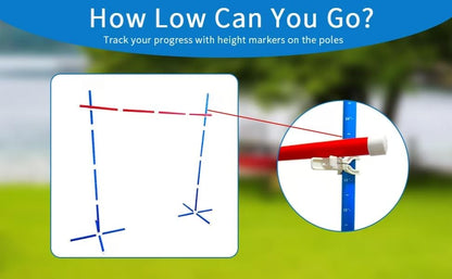 46-Piece Limbo Game for Kids and Adults - Professional Indoor/Outdoor Limbo Set Party Games, Backyard Carnival Games, Beach Lawn Games, Luau Birthday Game with Carry Bag