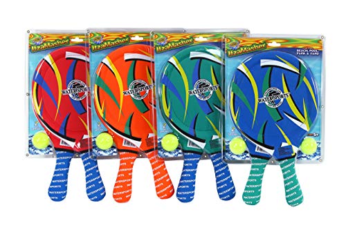 Water Sports Itza Masher Water Paddle and Ball Set of 2 - Water Resistant Outdoor Games - Family Friendly Pool Toys (Colors May Vary)