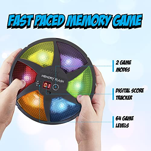Point Games Handheld Memory Game, Kids Electronic Games, Sequence Fun for Kids with Lights & Sounds, Brain Challenge for Boys & Girls Ages 8+ - style: Digital Wheel Memory Flash