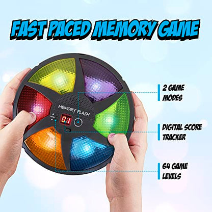 Point Games Handheld Memory Game, Kids Electronic Games, Sequence Fun for Kids with Lights & Sounds, Brain Challenge for Boys & Girls Ages 8+ - style: Digital Wheel Memory Flash